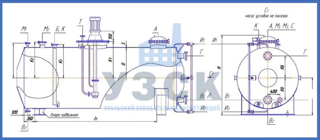 Чертеж емкости ГКК в Архангельске